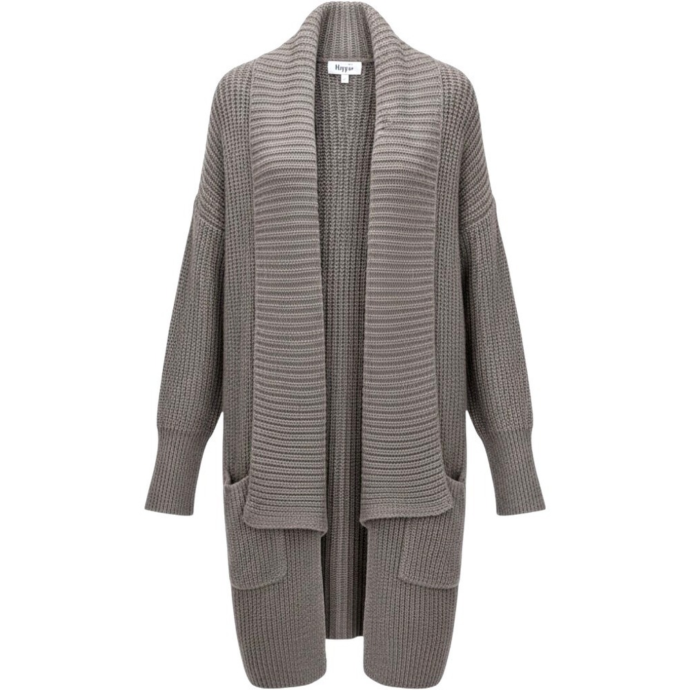 Military Hippie Mohair Wool Duster Cardigan Womens L XL Chunky Knit Sweater Gray